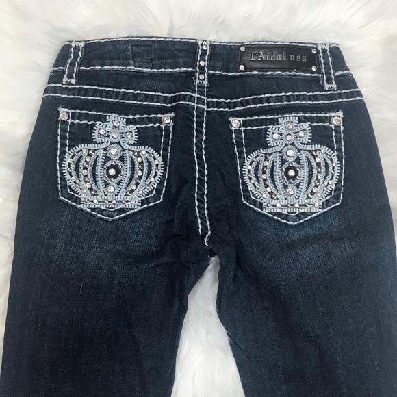 LA Idol rhinestone skinny jeans - Picture 4 of 5